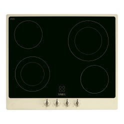  SMEG KERÁMIA FŐZŐLAP, Colonial design, 60 cm, 4 főzőzóna, bézs